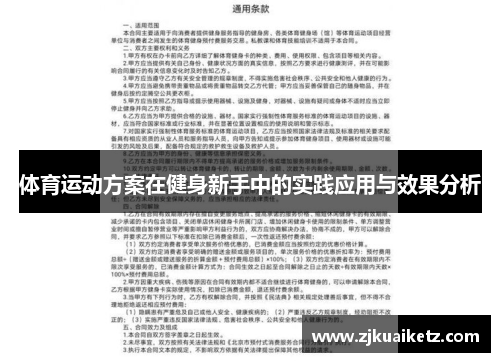 体育运动方案在健身新手中的实践应用与效果分析